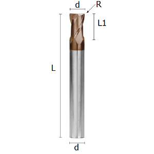 Picture of Toric two flute end mill coated solid carbide