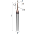 Picture of Miniature toric undercut end mill reinforced solid carbide coated