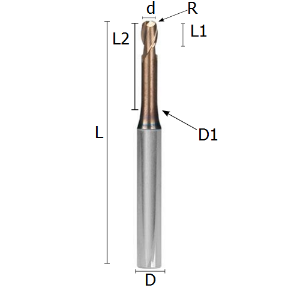 Picture of Toric end mill reinforced solid carbide coated