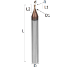 Picture of Miniature ball nosed end mill reinforced solid carbide coated