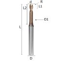 Picture of Ball nosed end mill reinforced solid carbide coated