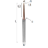 Picture of Ball nosed end mill reinforced solid carbide coated conical outlet
