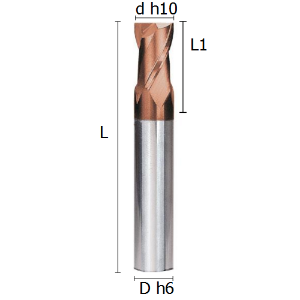 Picture of Two flutes regular end mill coated