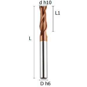 Picture of Two flutes long end mill coated