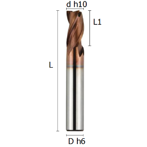 Picture of Three flutes regular end mill coated