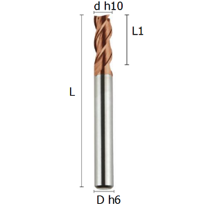 Picture of Three flutes long end mill coated