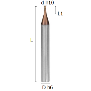 Picture of Two flutes miniature end mill coated
