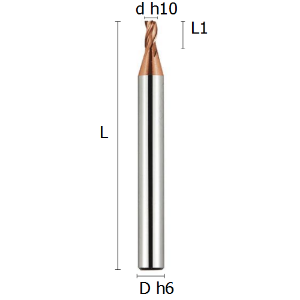 Picture of Three flutes end mill reinforced shank coated