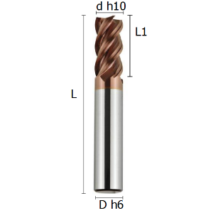 Picture of Four flutes end mill irregular division coated