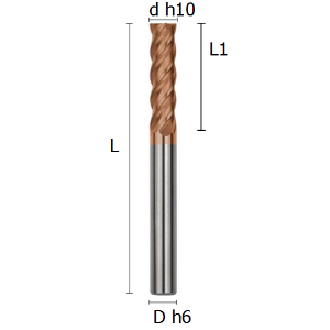 Picture of Four flutes long end mill irregular division coated