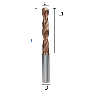 Picture of Solid carbide drill DIN 6539 3xd reinforcement shank