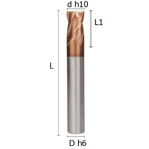 Picture of Four flutes regular end mill coated