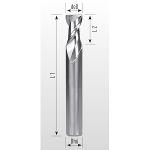 Picture of Two flutes end mill lapped