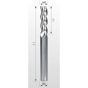 Picture of Three flutes long end mill with irregular division lapped