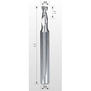 Picture of Two flutes end mill reinforced shank lapped