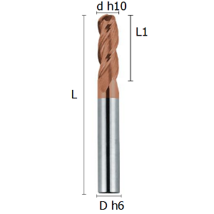 Picture for category BALL-NOSED THREE FLUTE END MILLS REGULAR SERIES COATED