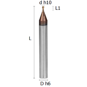 Picture for category BALL-NOSED TWO END MILLS REINFORCED SHANK COATED 