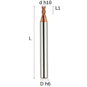 Picture for category FOUR FLUTE END MILLS REINFORCED SHANK COATED