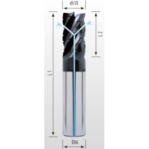 Picture for category FOUR FLUTE END MILLS WITH IRREGULAR DIVISION LAPPED, COATED AND WITH COOLANT HOLES INTERRUPTED CUT