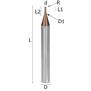 Picture for category MINIATURE TORIC END MILLS REINFORCED SOLID CARBIDE COATED