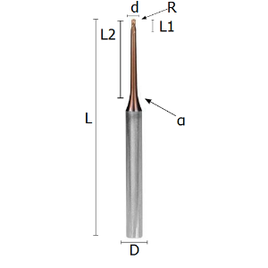 Picture for category TORIC END MILLS REINFORCED SOLID CARBIDE COATED CONICAL OUTLET