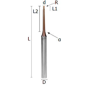 Picture for category BALL NOSED END MILLS REINFORCED SOLID CARBIDE COATED CONICAL OUTLET